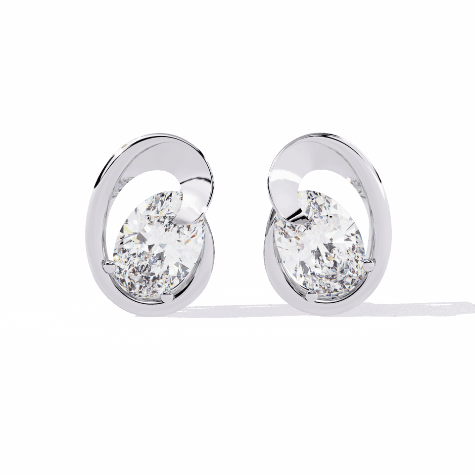 Oval Cut Solitaire Stud Earrings