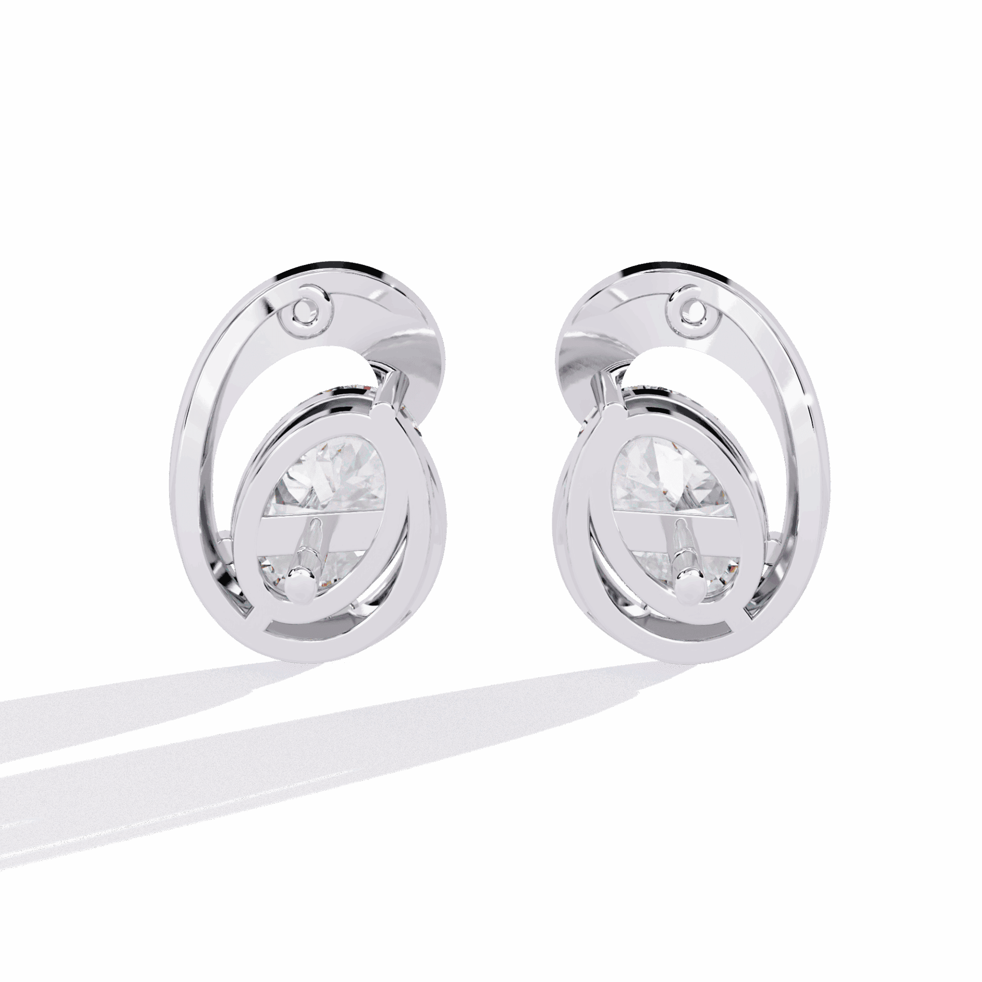 1.25 Carat Oval Solitaire Earrings in Moissanite | House of Estara