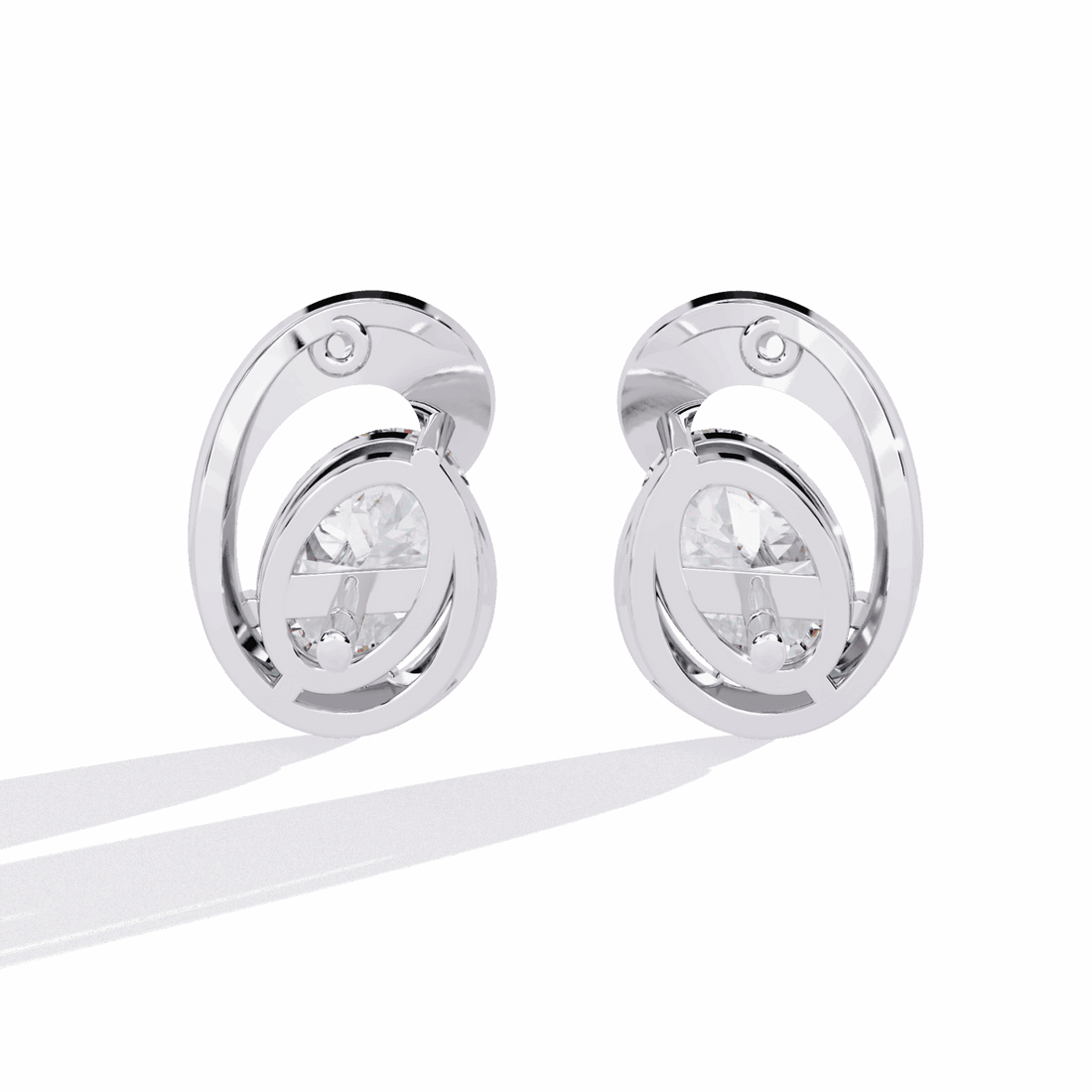 1.25 Carat Oval Solitaire Earrings in Moissanite | House of Estara