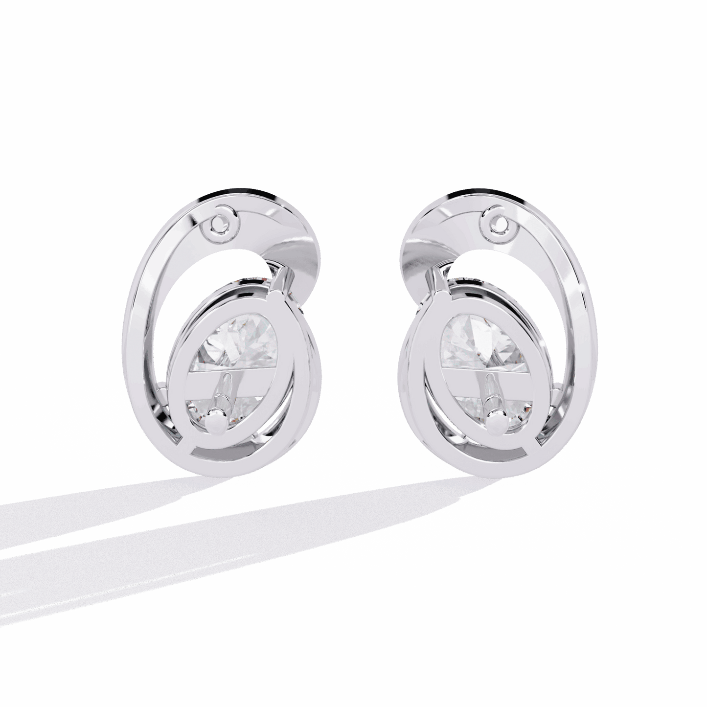 1.25 Carat Oval Solitaire Earrings in Moissanite | House of Estara