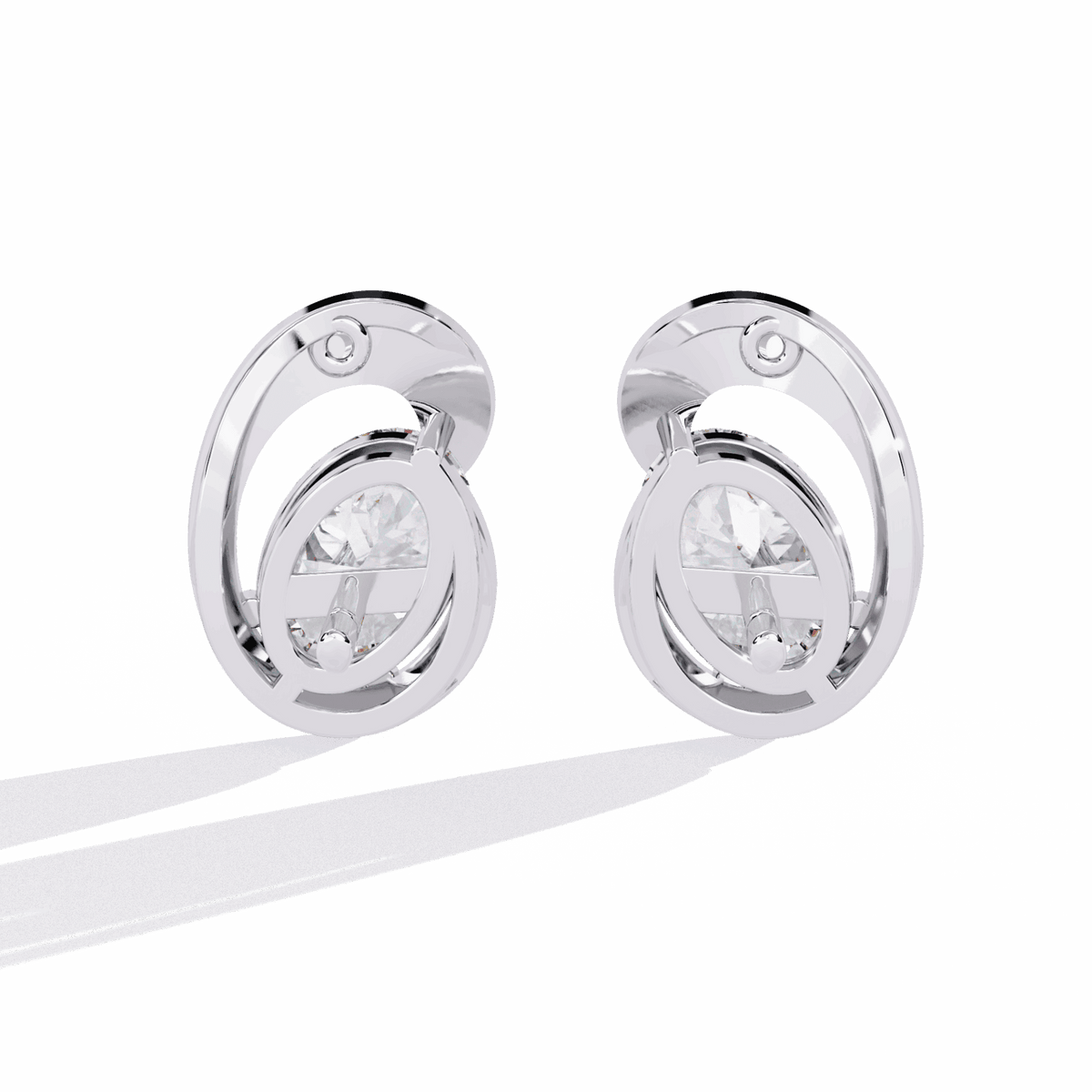 1.25 Carat Oval Solitaire Earrings in Moissanite | House of Estara
