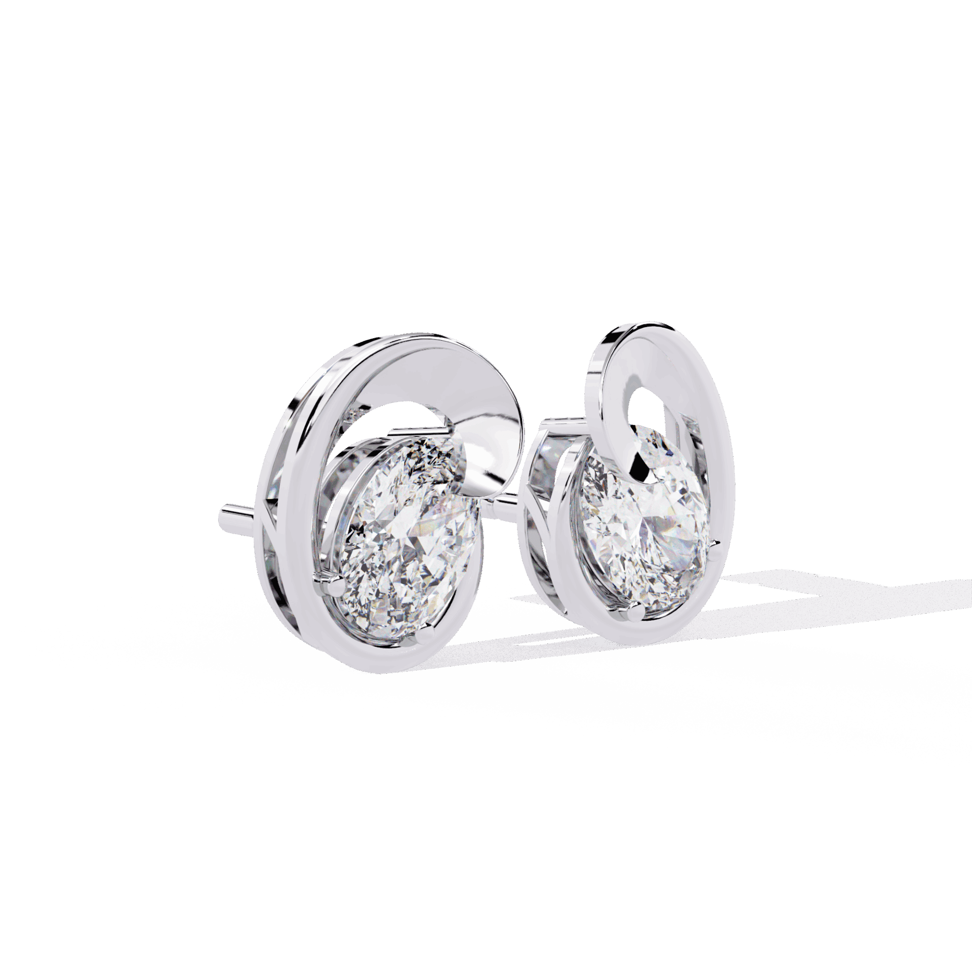 1.25 Carat Oval Solitaire Earrings in Moissanite | House of Estara