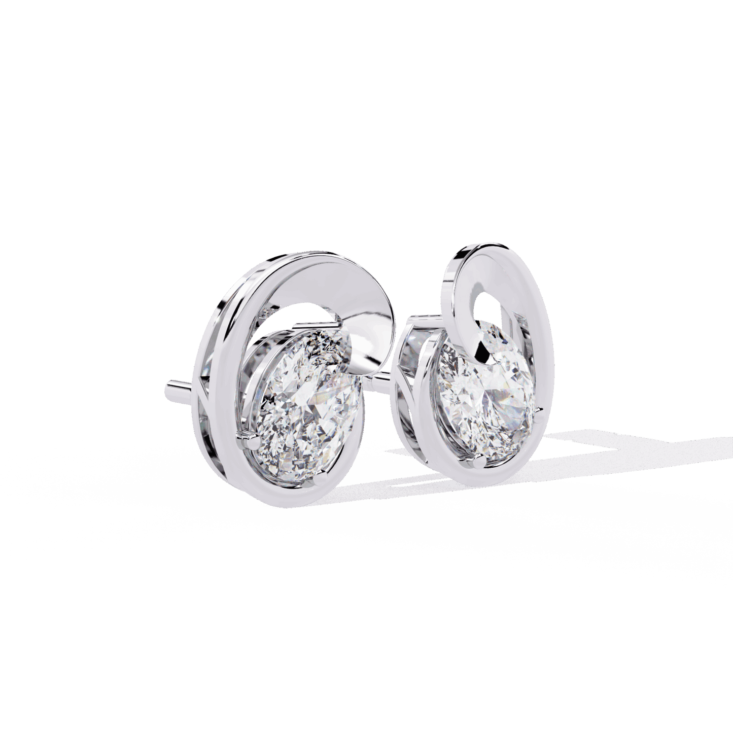 1.25 Carat Oval Solitaire Earrings in Moissanite | House of Estara
