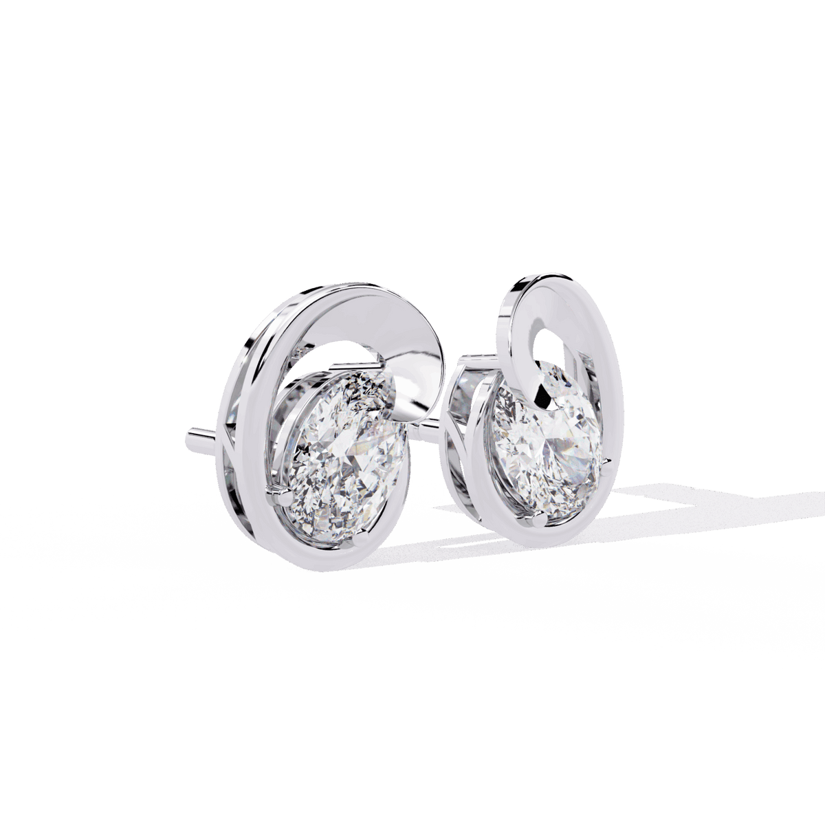 1.25 Carat Oval Solitaire Earrings in Moissanite | House of Estara