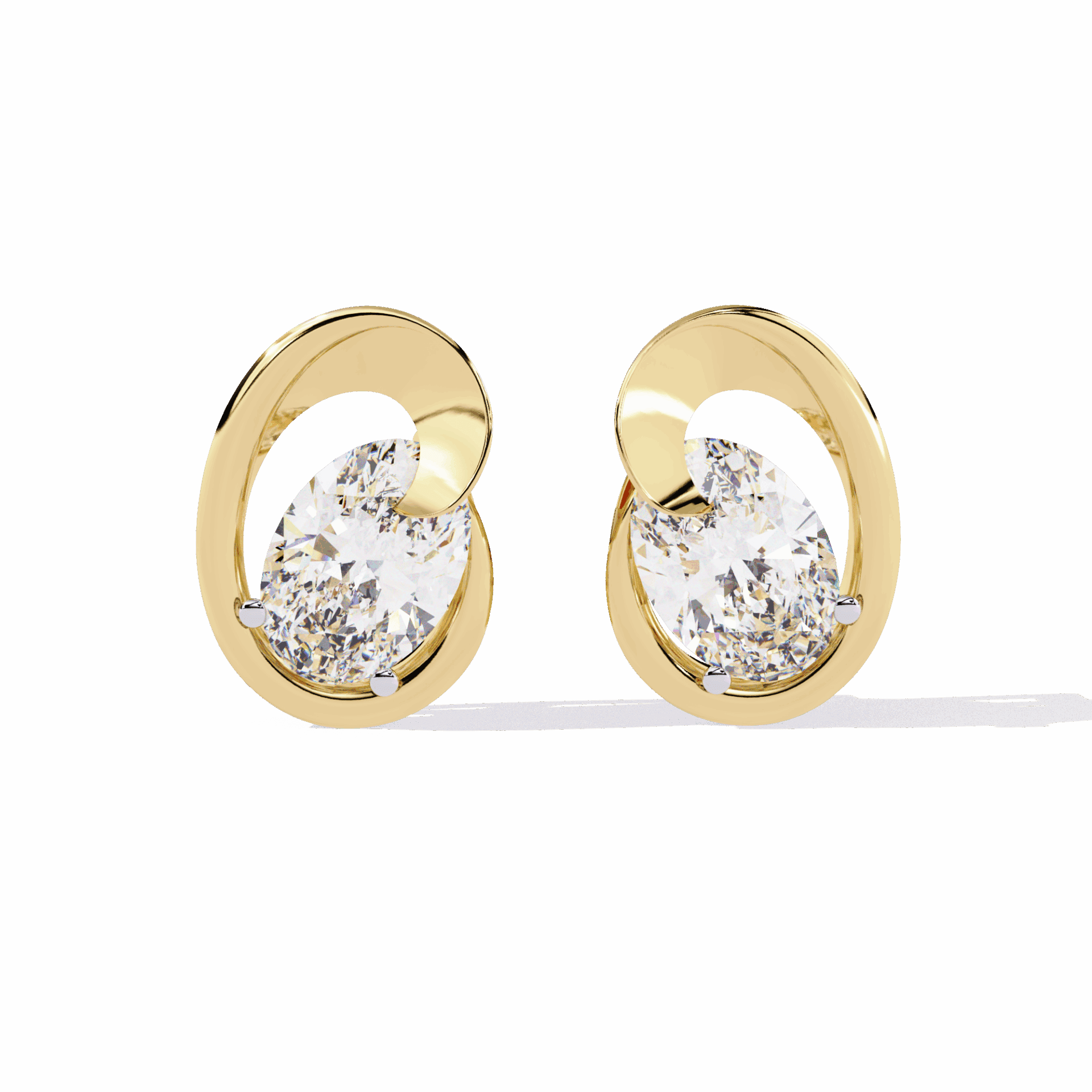 1.25 Carat Oval Solitaire Earrings in Moissanite | House of Estara