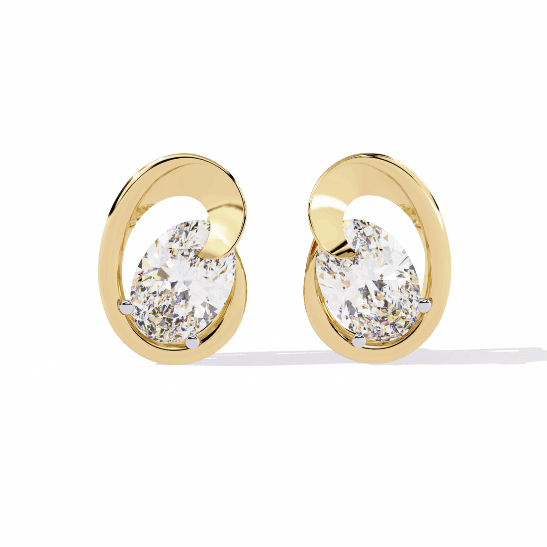 1.25 Carat Oval Solitaire Earrings in Moissanite | House of Estara
