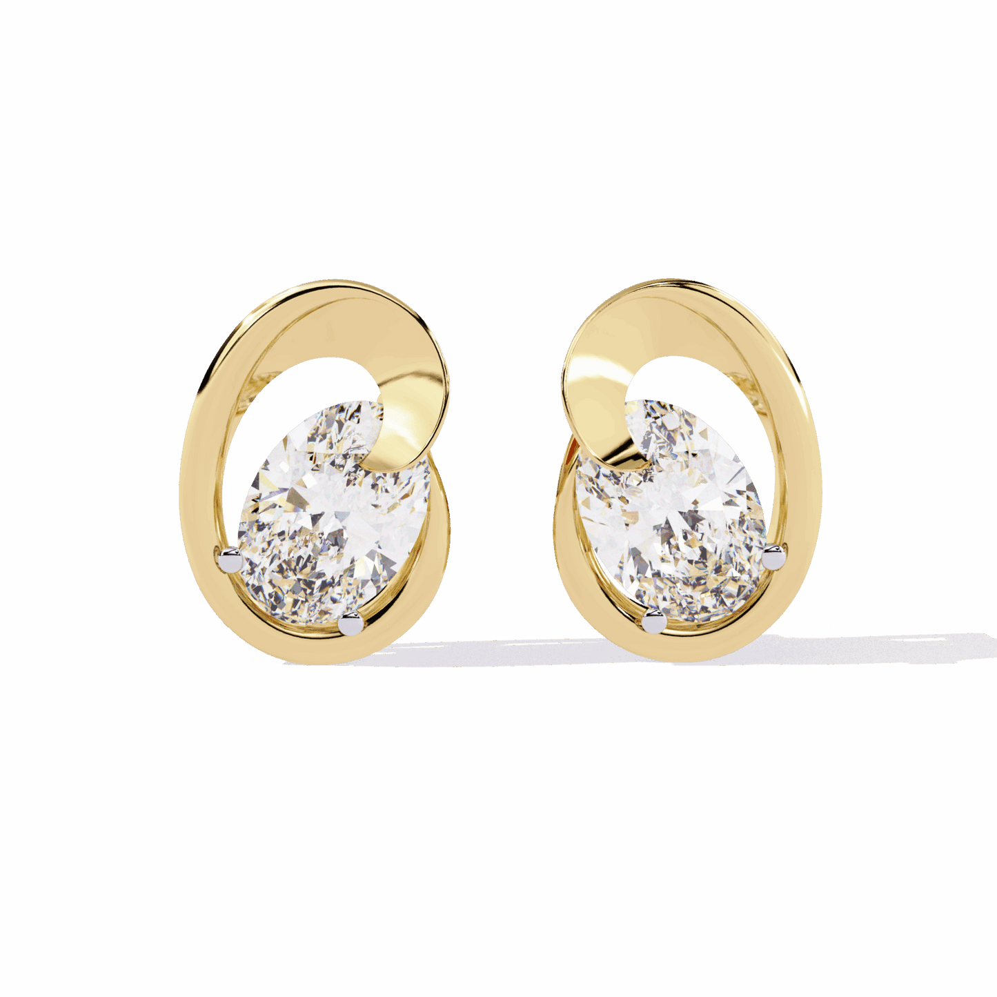 1.25 Carat Oval Solitaire Earrings in Moissanite | House of Estara