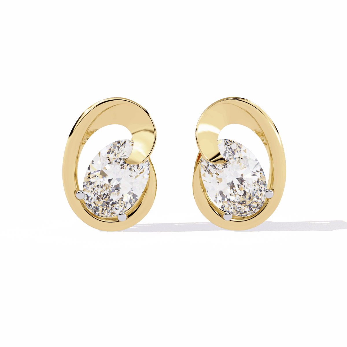 1.25 Carat Oval Solitaire Earrings in Moissanite | House of Estara
