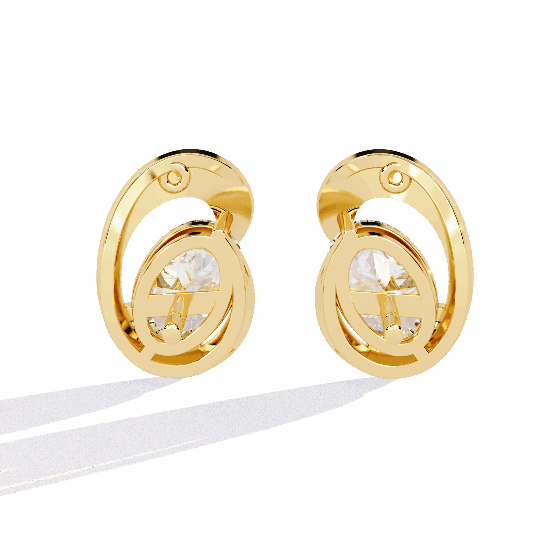 1.25 Carat Oval Solitaire Earrings in Moissanite | House of Estara