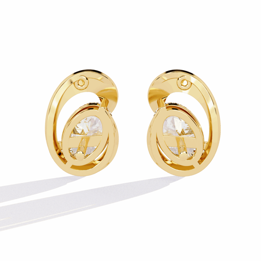 1.25 Carat Oval Solitaire Earrings in Moissanite | House of Estara