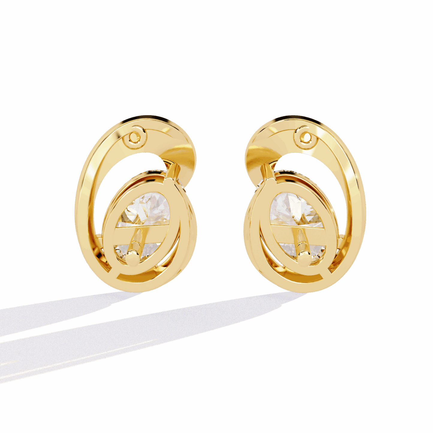 1.25 Carat Oval Solitaire Earrings in Moissanite | House of Estara