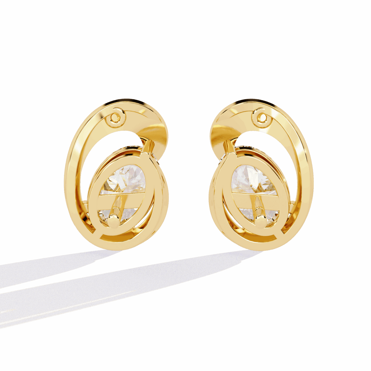 1.25 Carat Oval Solitaire Earrings in Moissanite | House of Estara
