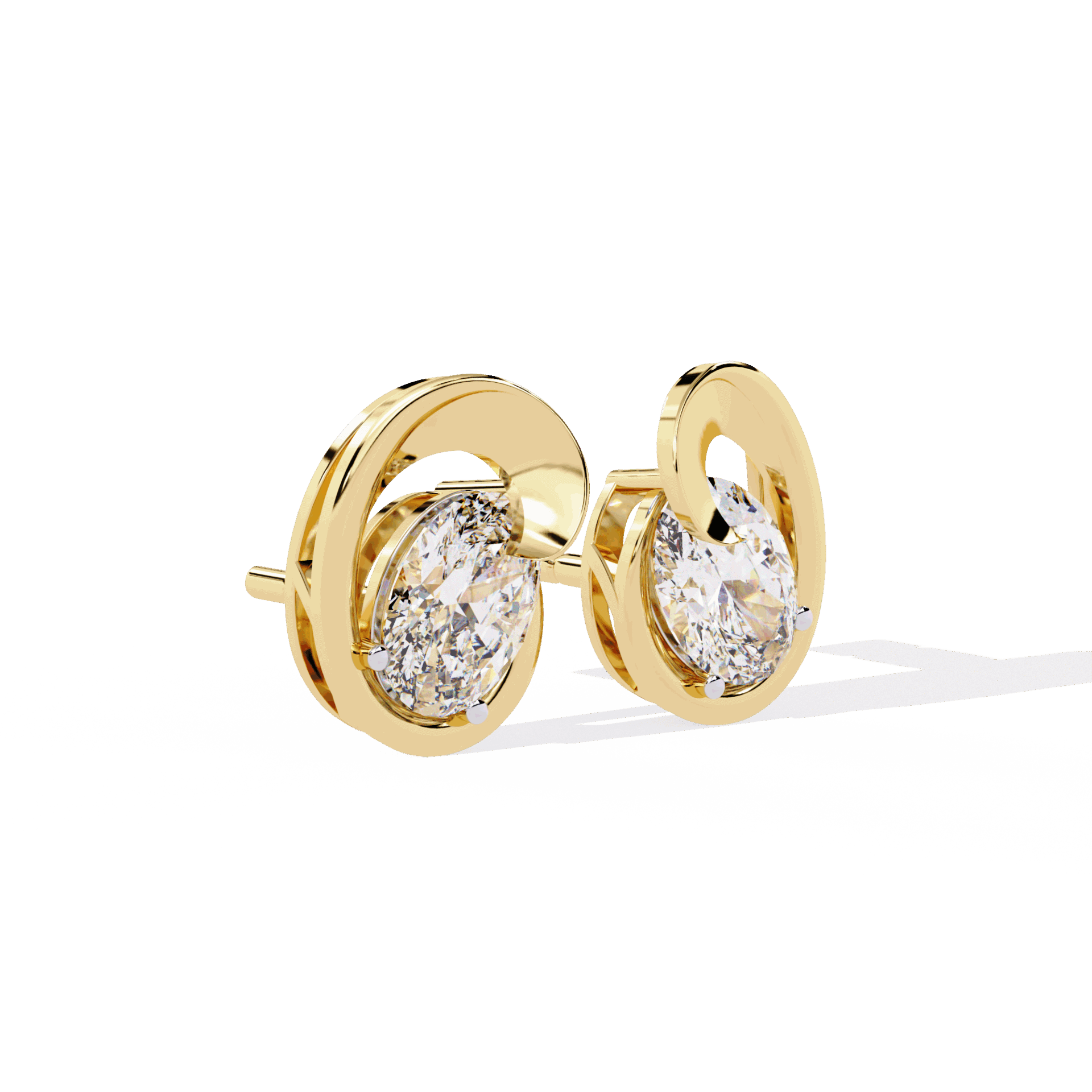 1.25 Carat Oval Solitaire Earrings in Moissanite | House of Estara
