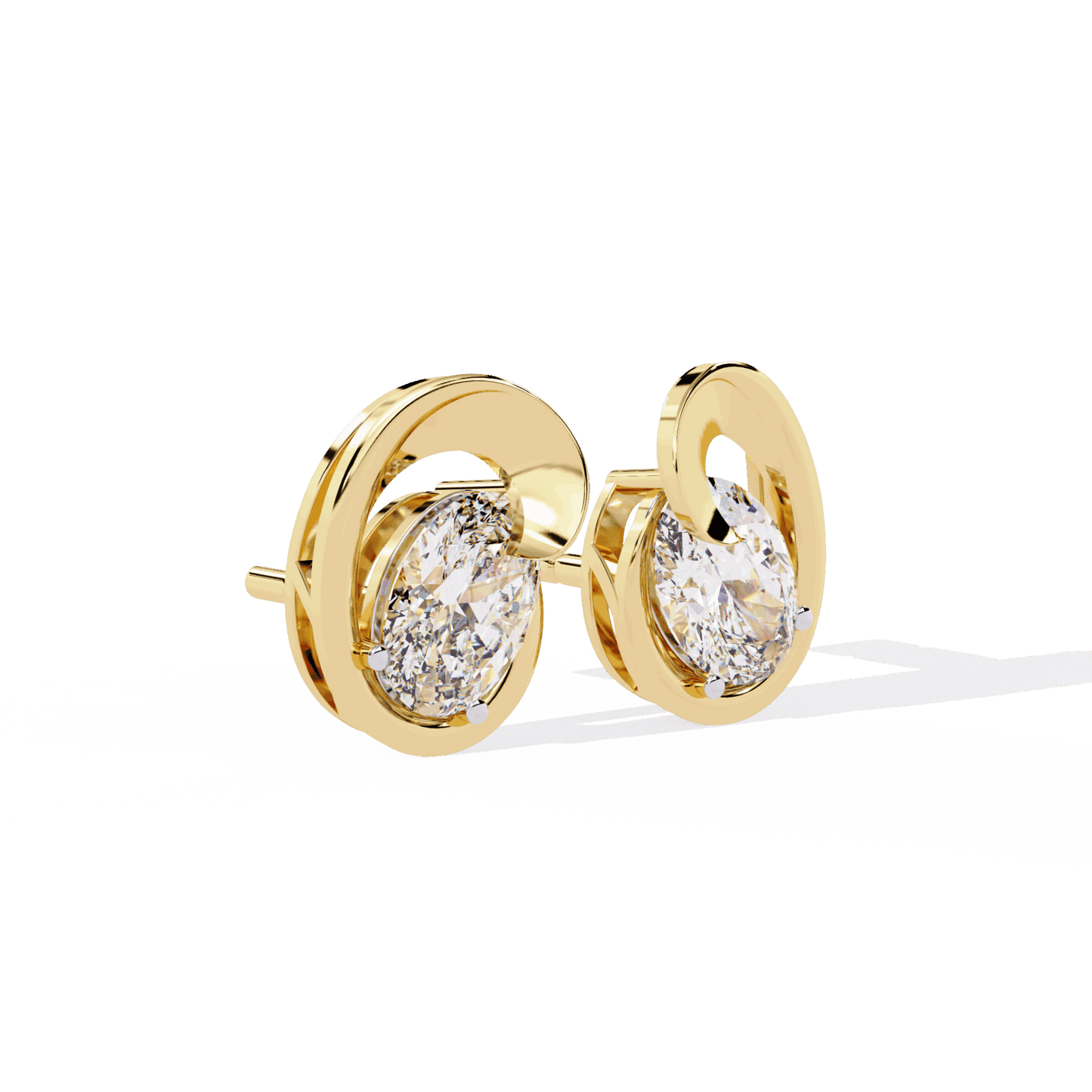 1.25 Carat Oval Solitaire Earrings in Moissanite | House of Estara