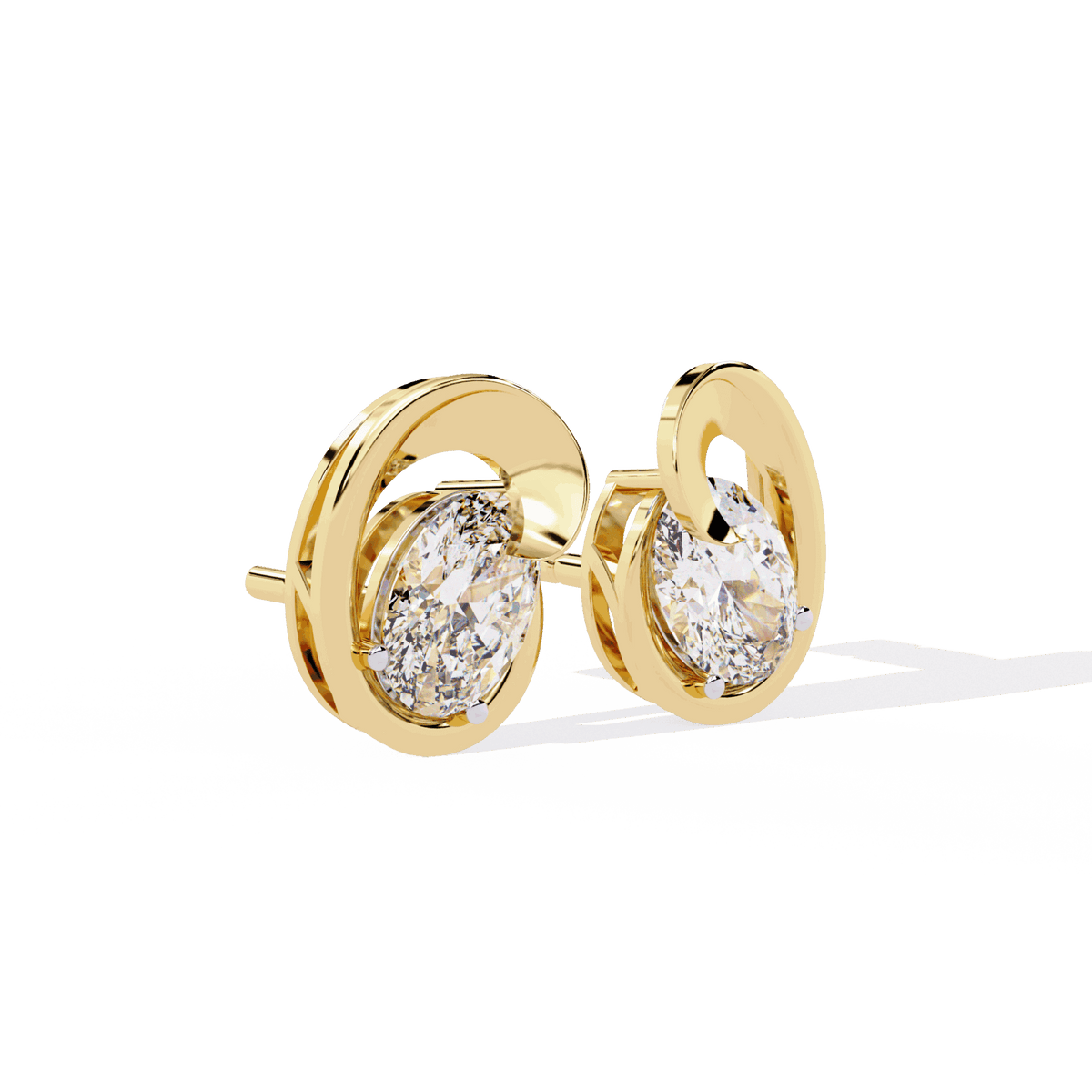 1.25 Carat Oval Solitaire Earrings in Moissanite | House of Estara