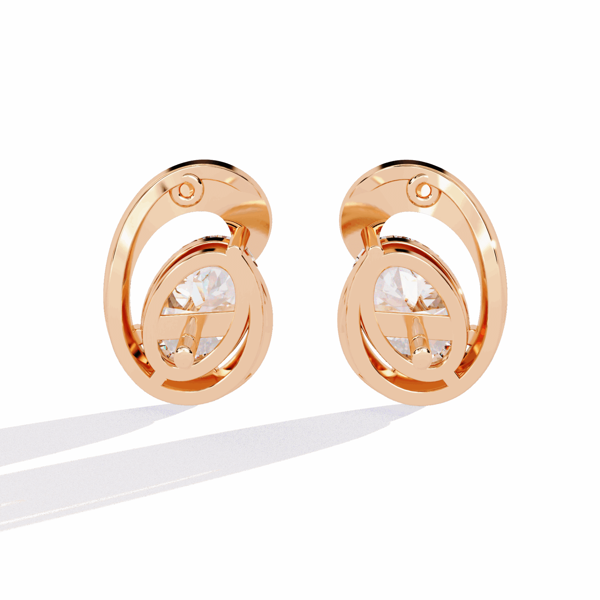 1.25 Carat Oval Solitaire Earrings in Moissanite | House of Estara