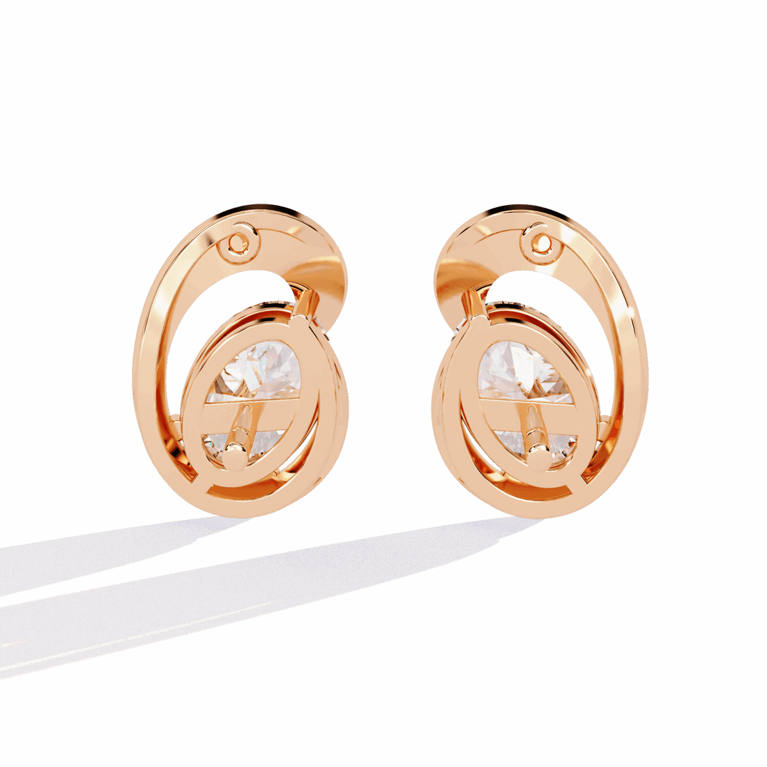1.25 Carat Oval Solitaire Earrings in Moissanite | House of Estara