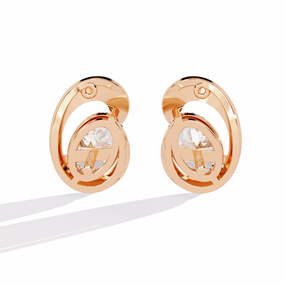 1.25 Carat Oval Solitaire Earrings in Moissanite | House of Estara