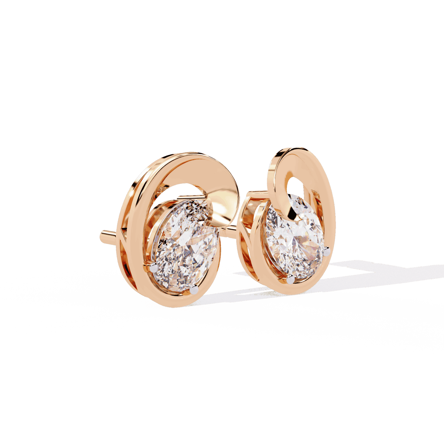 1.25 Carat Oval Solitaire Earrings in Moissanite | House of Estara