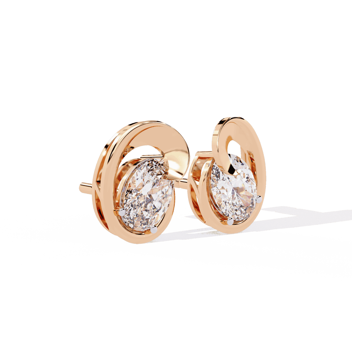 1.25 Carat Oval Solitaire Earrings in Moissanite | House of Estara