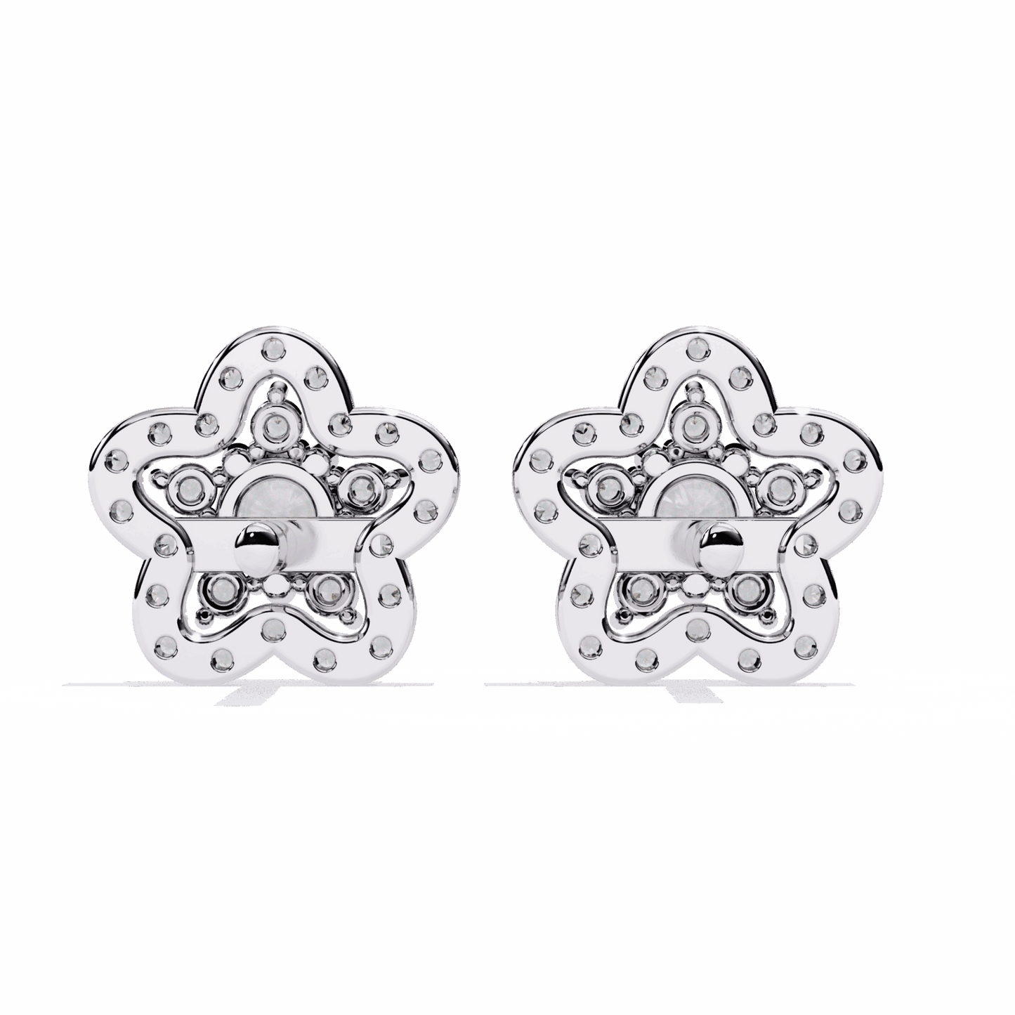 0.9 Carat Radiant Round Trio Stud Earrings in Moissanite | House of Estara