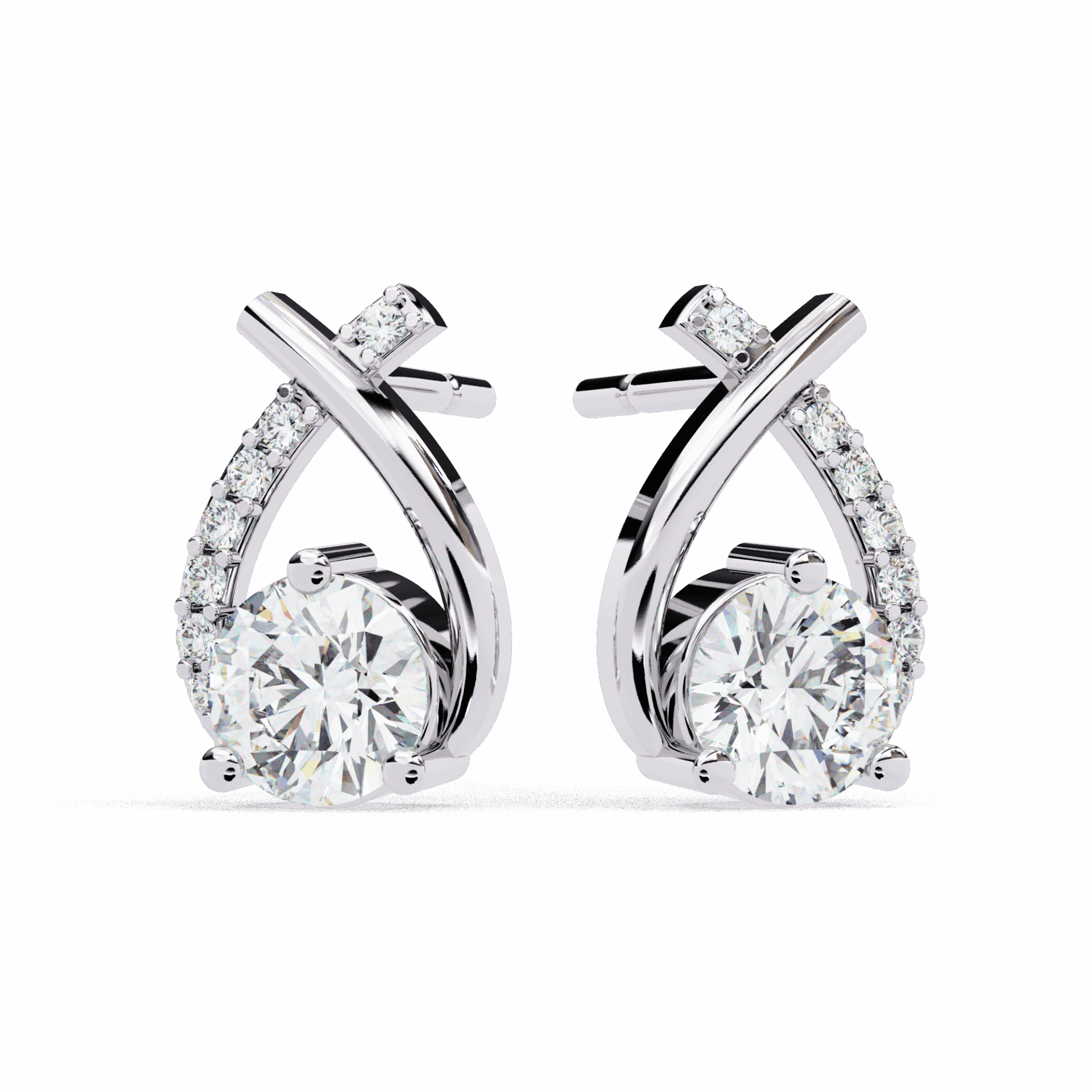 1.25 Carat Round Cluster Stud Earrings in Moissanite | House of Estara