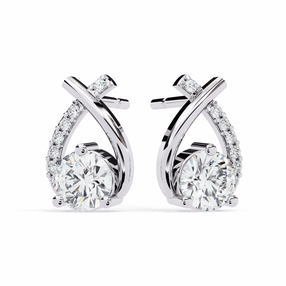 1.25 Carat Round Cluster Stud Earrings in Moissanite | House of Estara