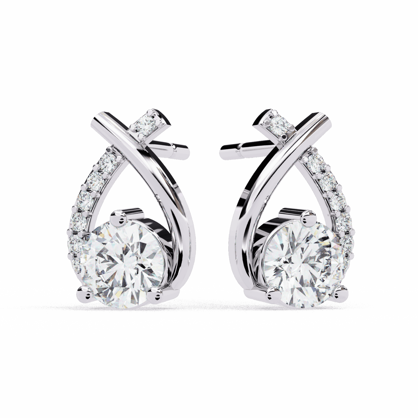 1.25 Carat Round Cluster Stud Earrings in Moissanite | House of Estara