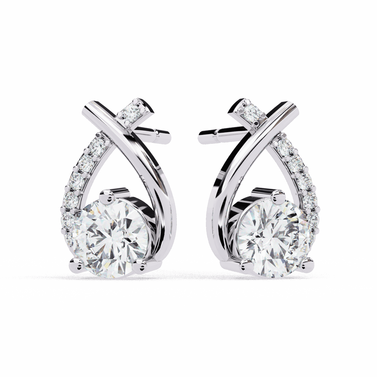 1.25 Carat Round Cluster Stud Earrings in Moissanite | House of Estara
