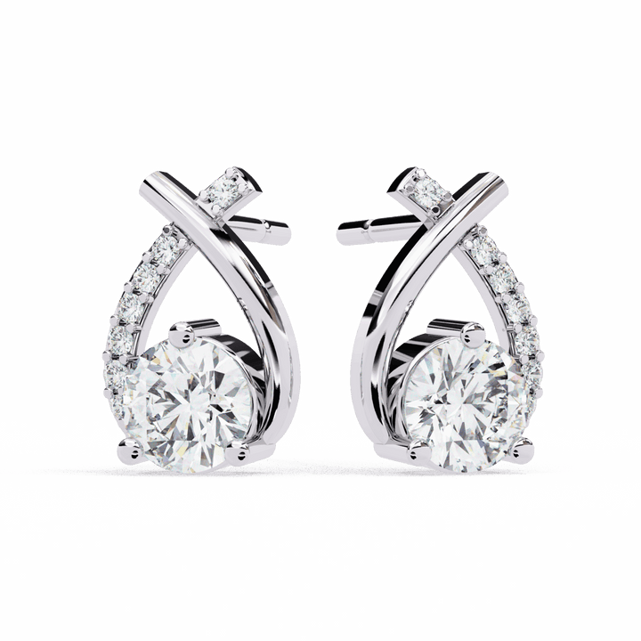1.25 Carat Round Cluster Stud Earrings in Moissanite | House of Estara