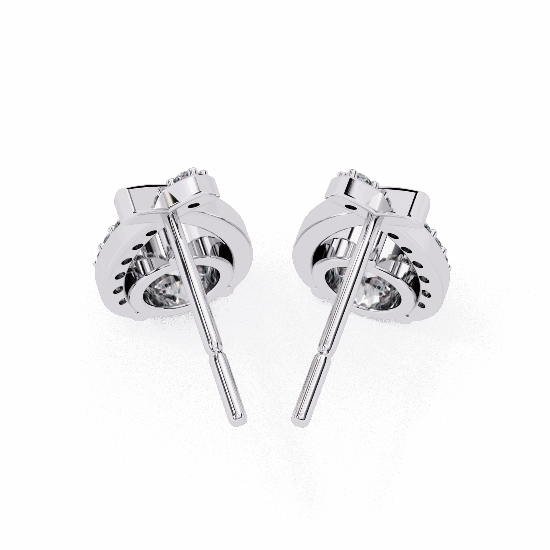 1.25 Carat Round Cluster Stud Earrings in Moissanite | House of Estara