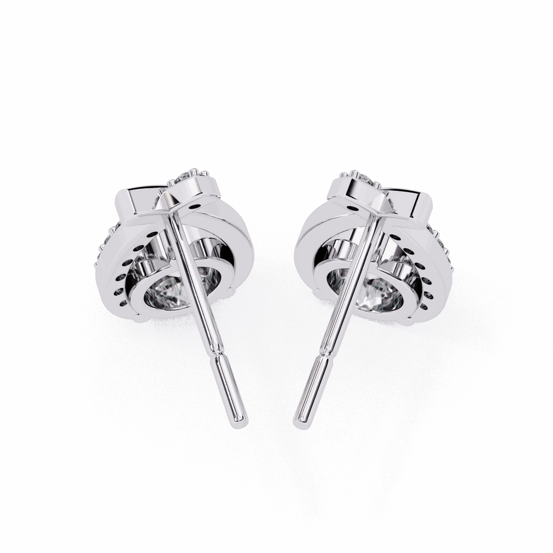 1.25 Carat Round Cluster Stud Earrings in Moissanite | House of Estara
