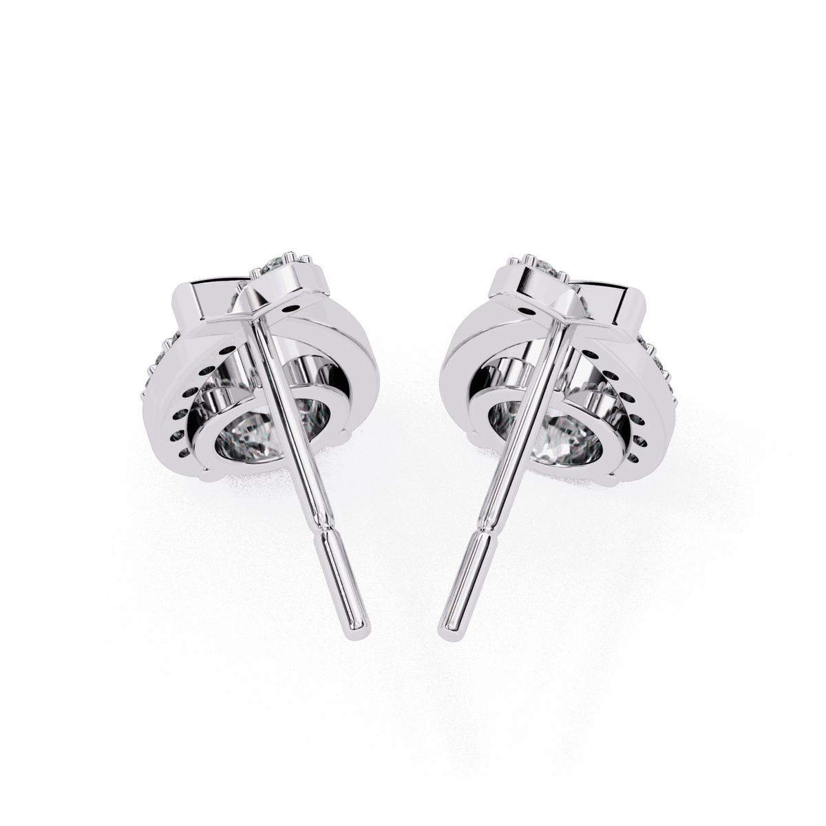 1.25 Carat Round Cluster Stud Earrings in Moissanite | House of Estara