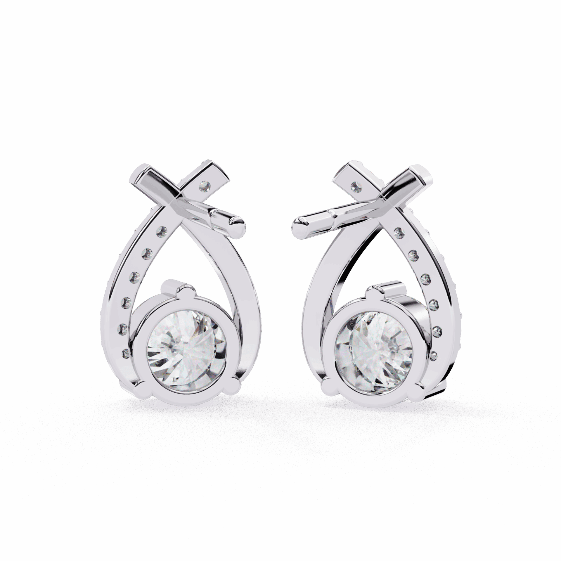 1.25 Carat Round Cluster Stud Earrings in Moissanite | House of Estara