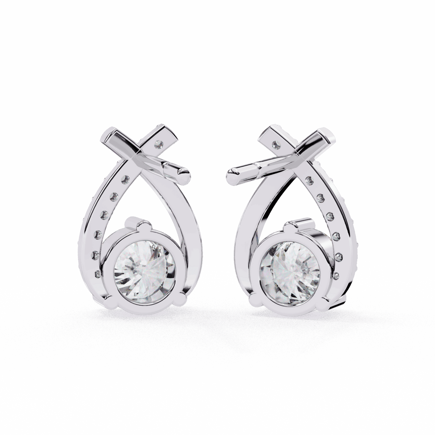 1.25 Carat Round Cluster Stud Earrings in Moissanite | House of Estara