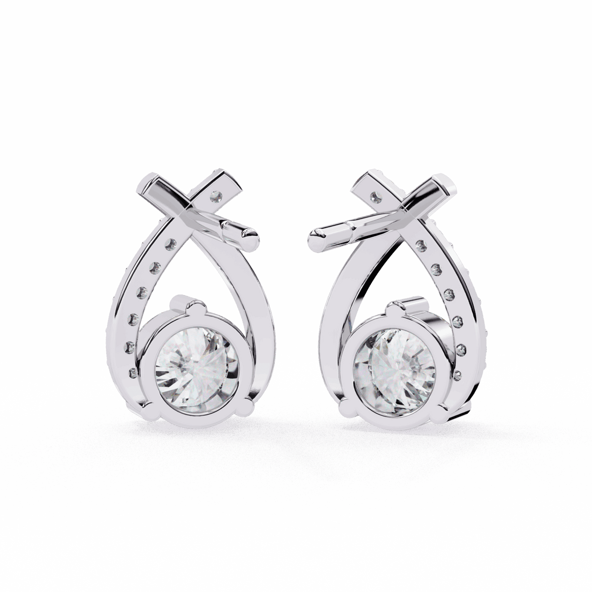 1.25 Carat Round Cluster Stud Earrings in Moissanite | House of Estara