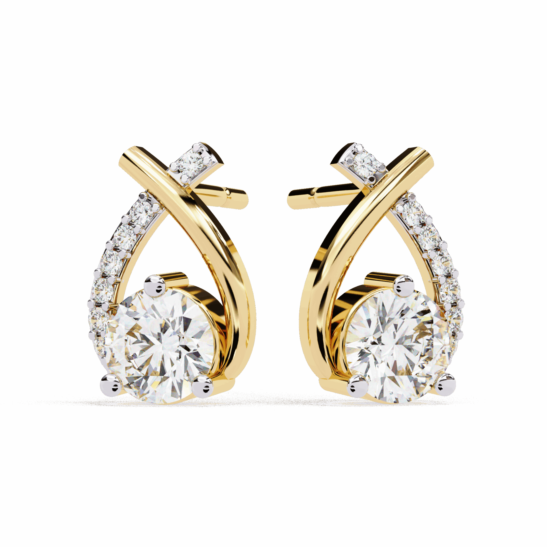 1.25 Carat Round Cluster Stud Earrings in Moissanite | House of Estara