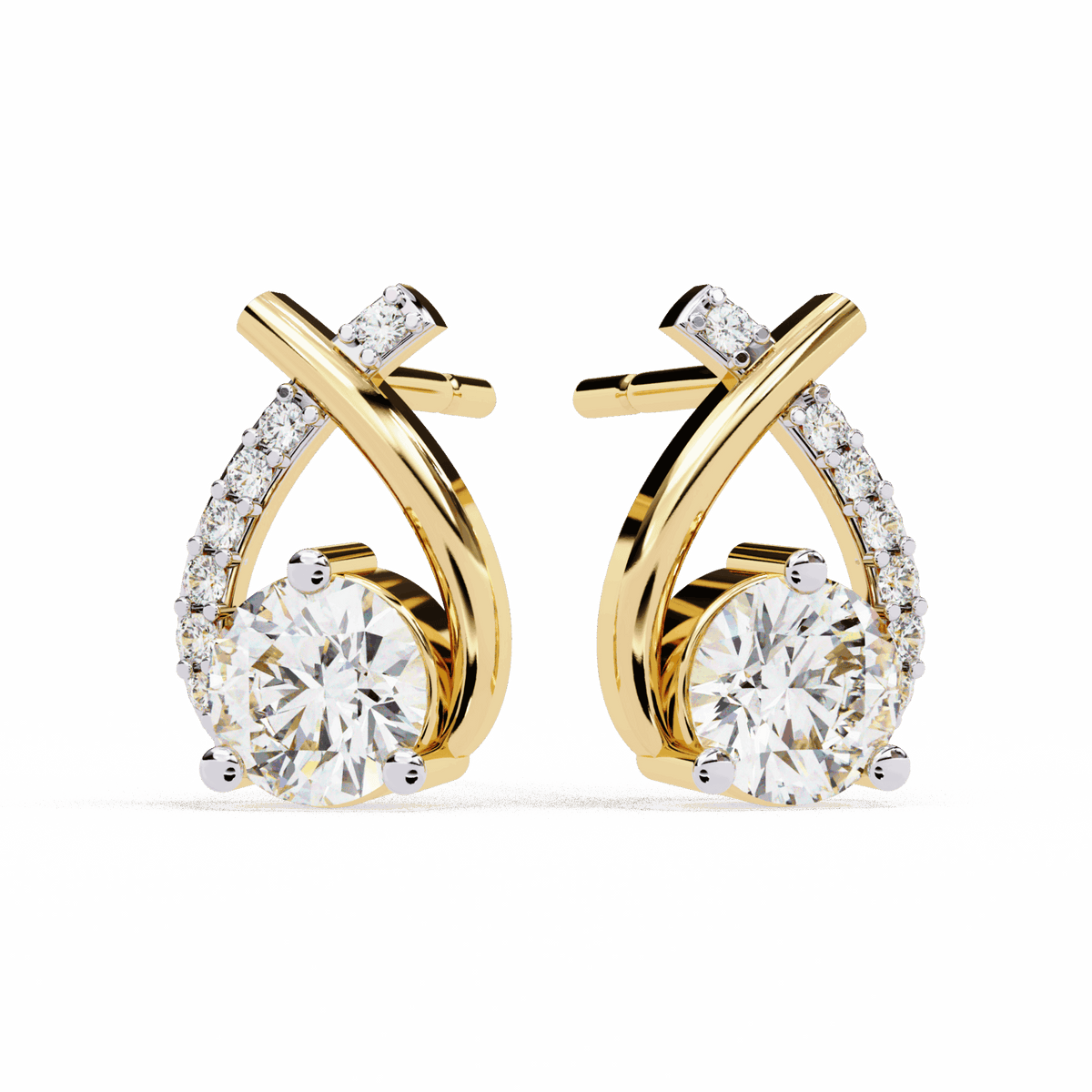 1.25 Carat Round Cluster Stud Earrings in Moissanite | House of Estara