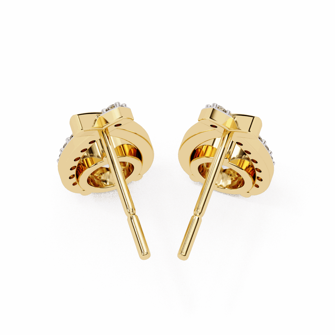 1.25 Carat Round Cluster Stud Earrings in Moissanite | House of Estara