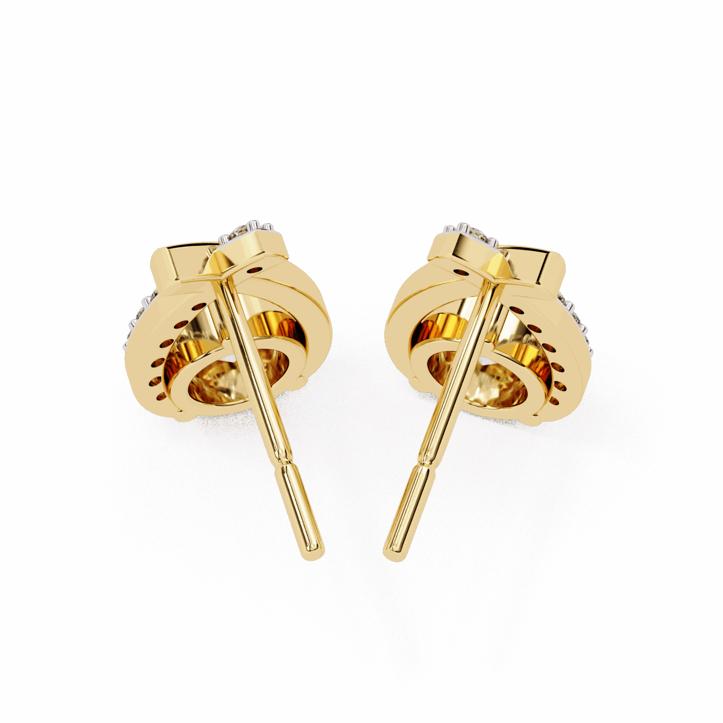 1.25 Carat Round Cluster Stud Earrings in Moissanite | House of Estara