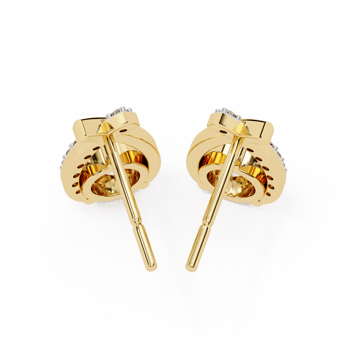 1.25 Carat Round Cluster Stud Earrings in Moissanite | House of Estara