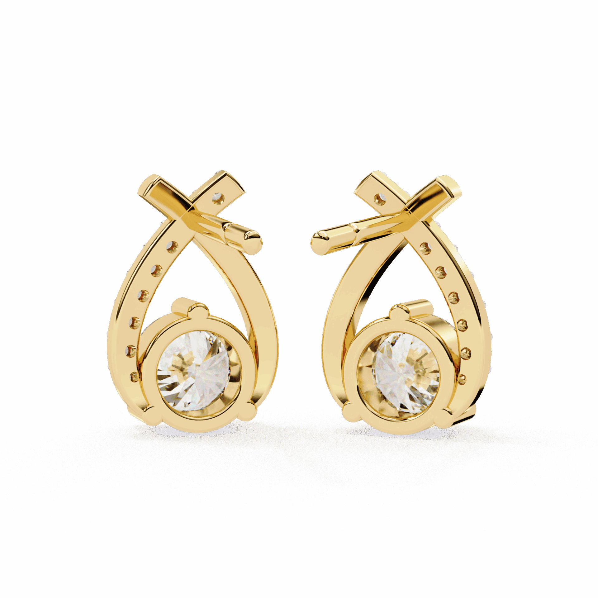 1.25 Carat Round Cluster Stud Earrings in Moissanite | House of Estara