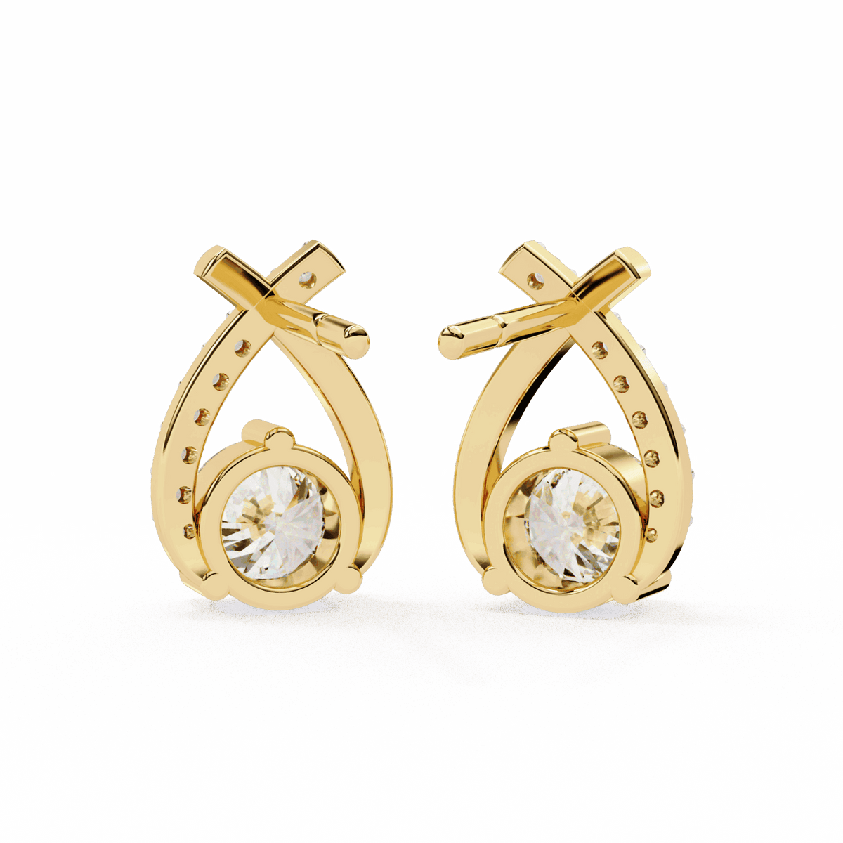 1.25 Carat Round Cluster Stud Earrings in Moissanite | House of Estara