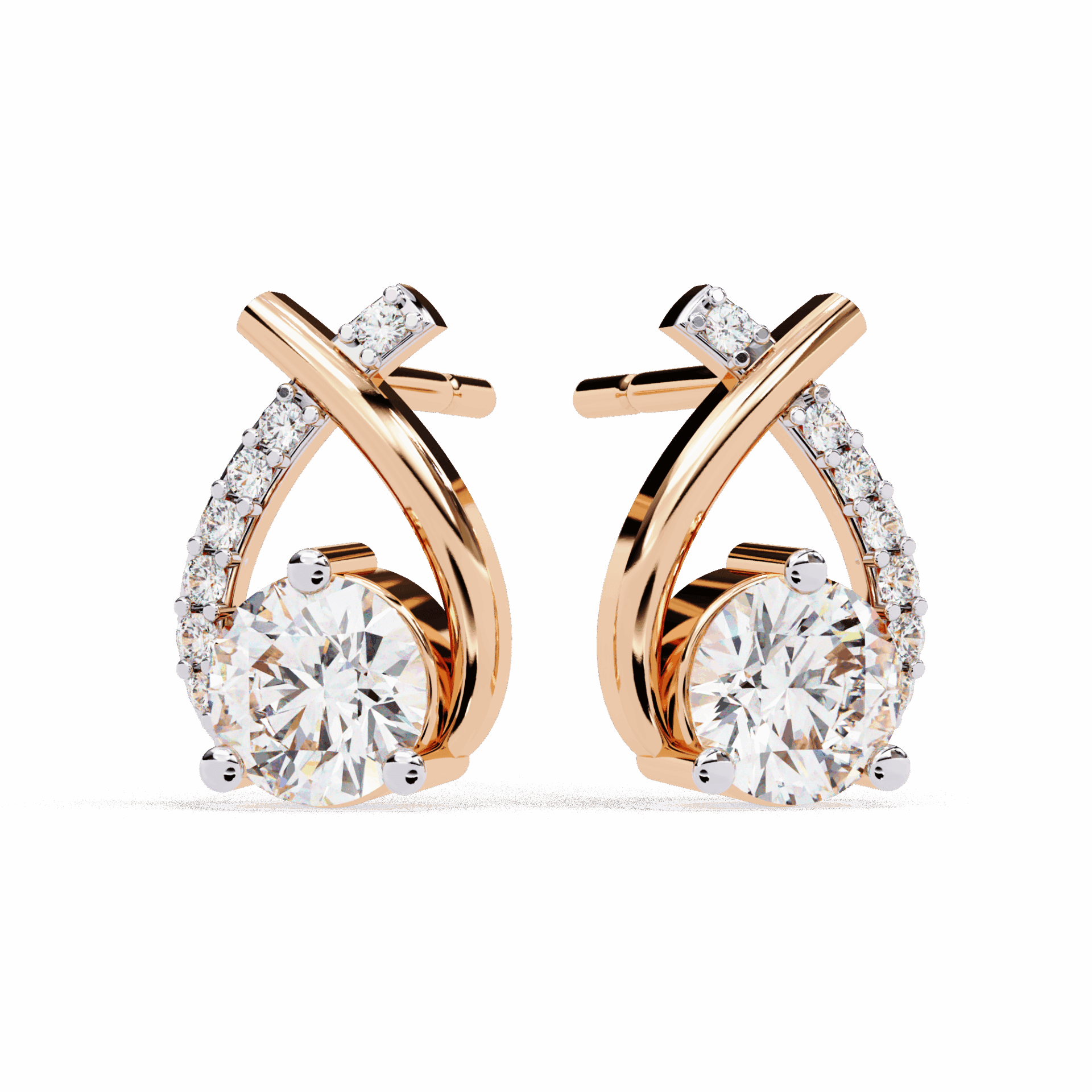 1.25 Carat Round Cluster Stud Earrings in Moissanite | House of Estara