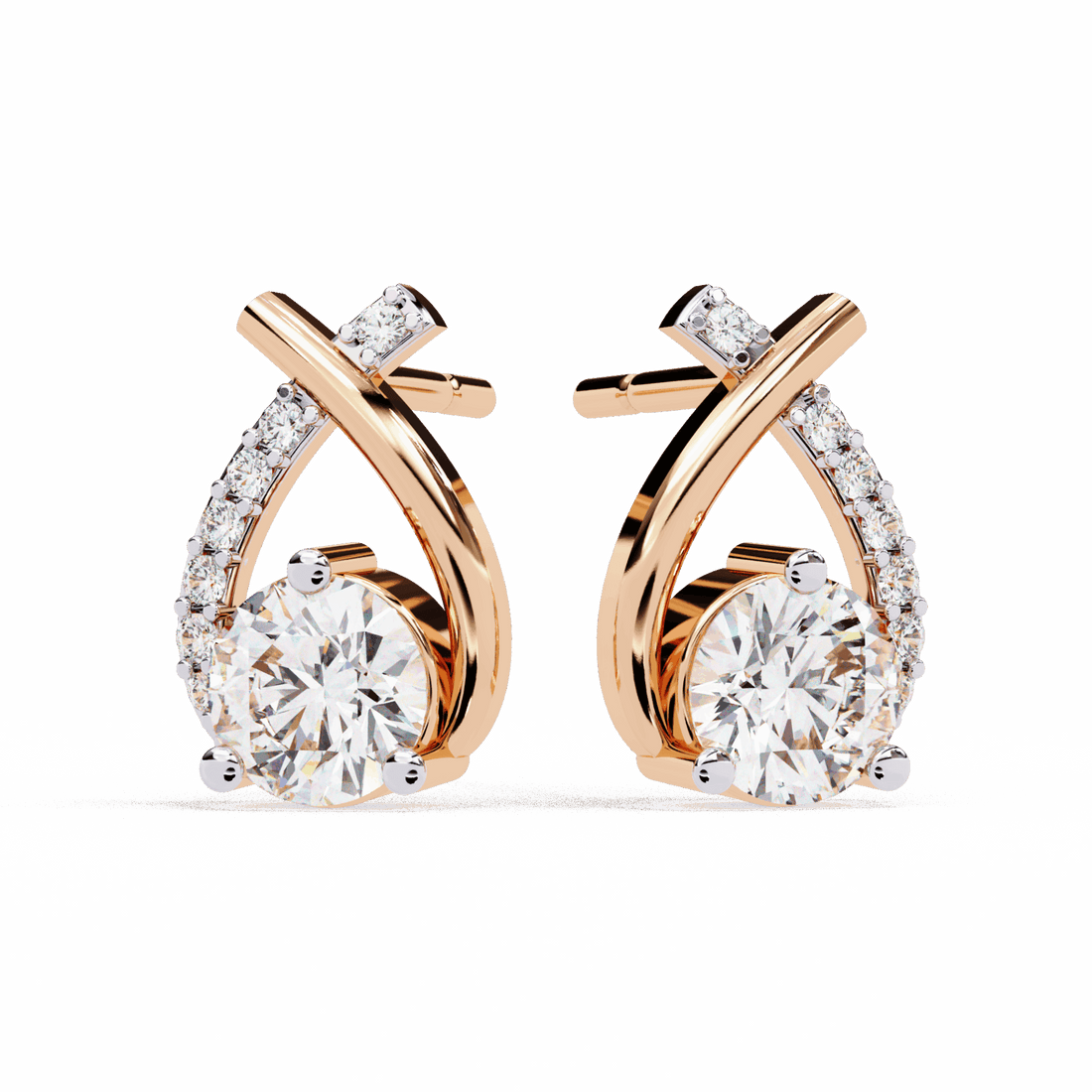 1.25 Carat Round Cluster Stud Earrings in Moissanite | House of Estara