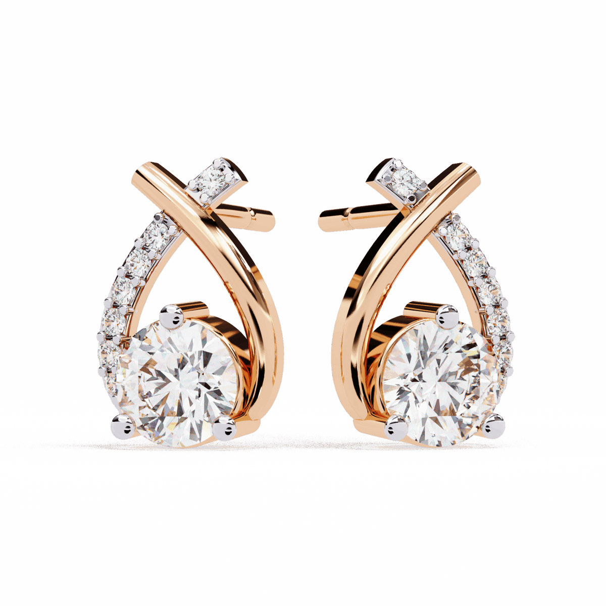 1.25 Carat Round Cluster Stud Earrings in Moissanite | House of Estara