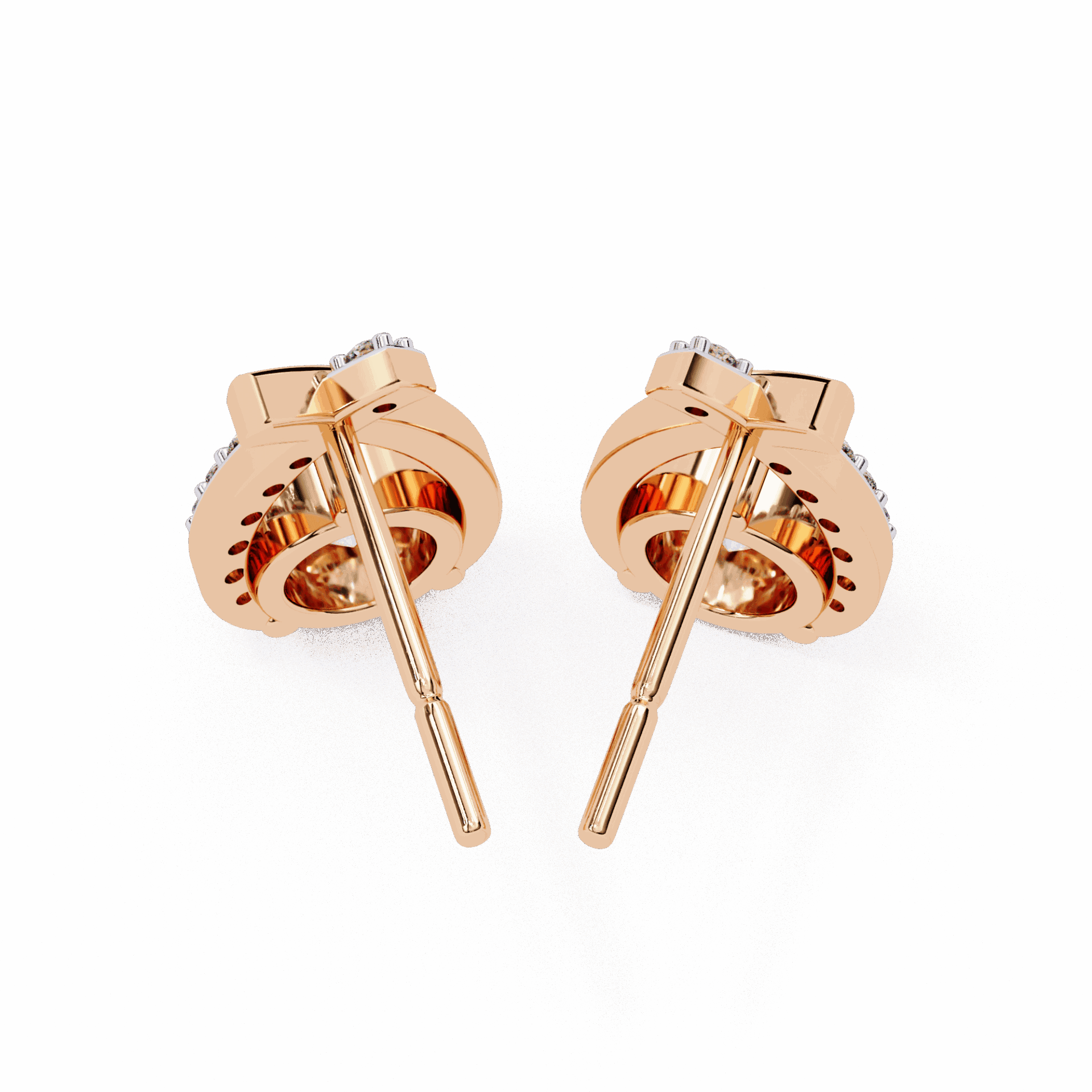 1.25 Carat Round Cluster Stud Earrings in Moissanite | House of Estara