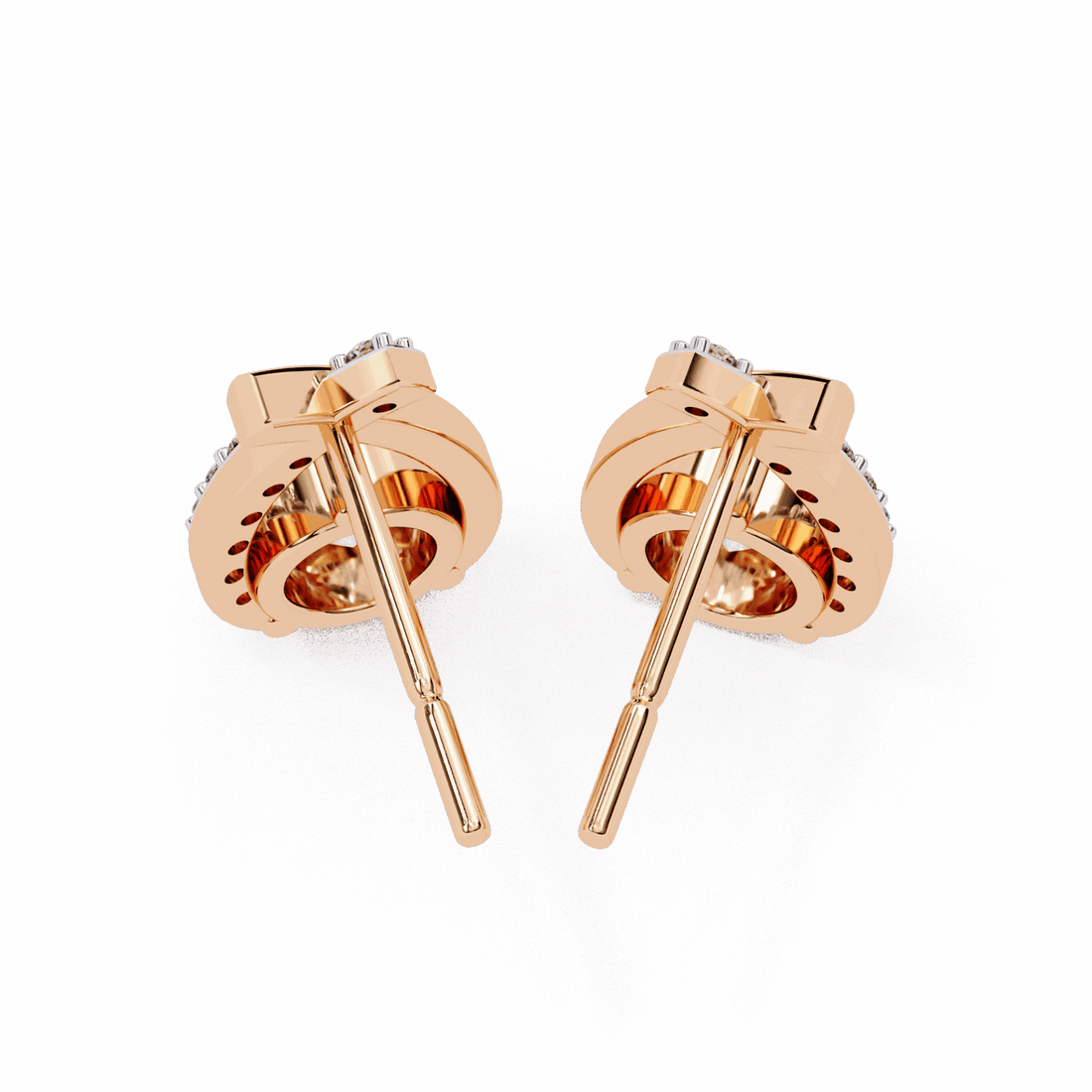 1.25 Carat Round Cluster Stud Earrings in Moissanite | House of Estara