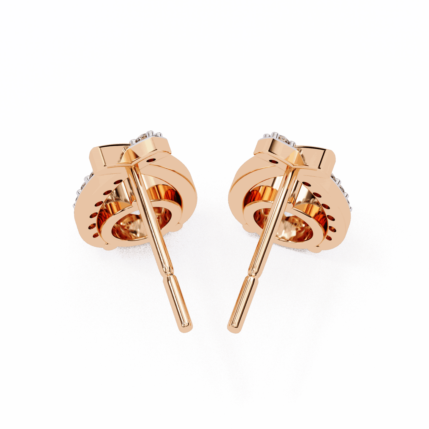 1.25 Carat Round Cluster Stud Earrings in Moissanite | House of Estara