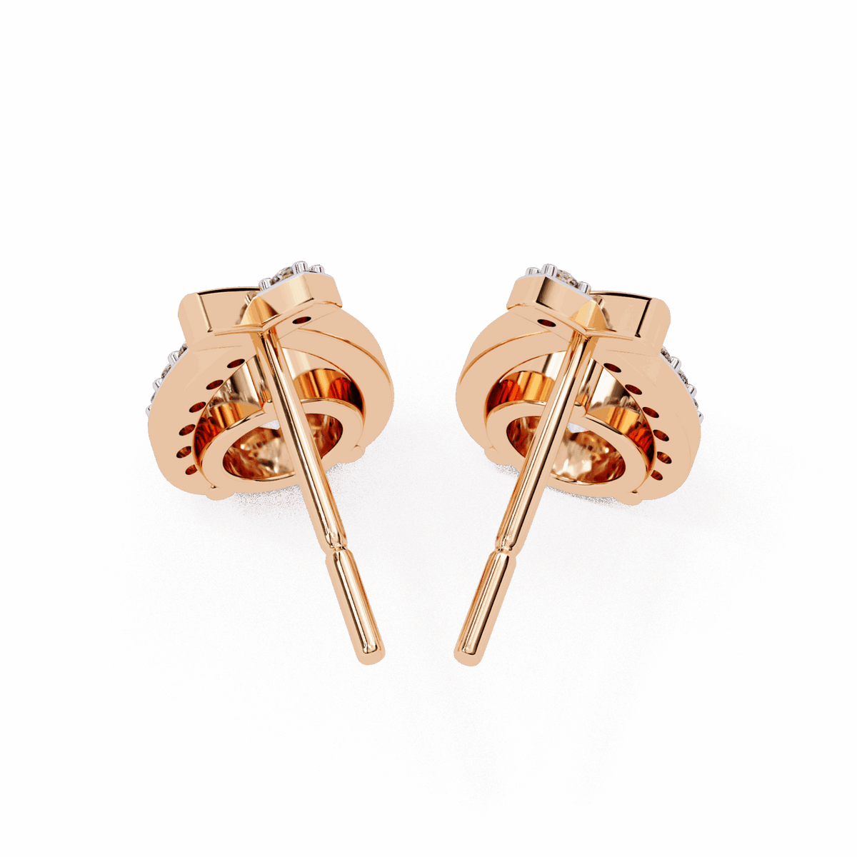 1.25 Carat Round Cluster Stud Earrings in Moissanite | House of Estara
